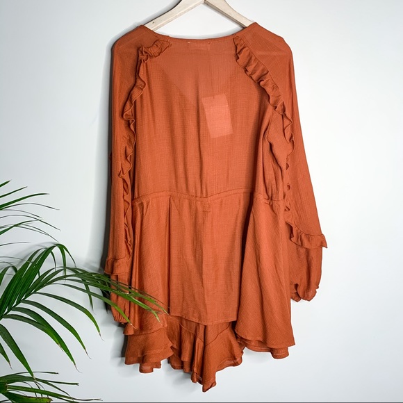 NWT &MERCI RUST RUFFLE ROMPER - Picture 7 of 11